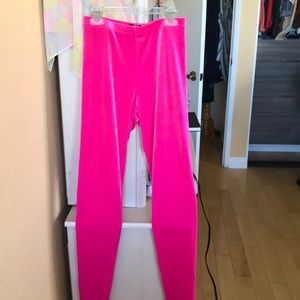Modcloth hot pink velvet leggings